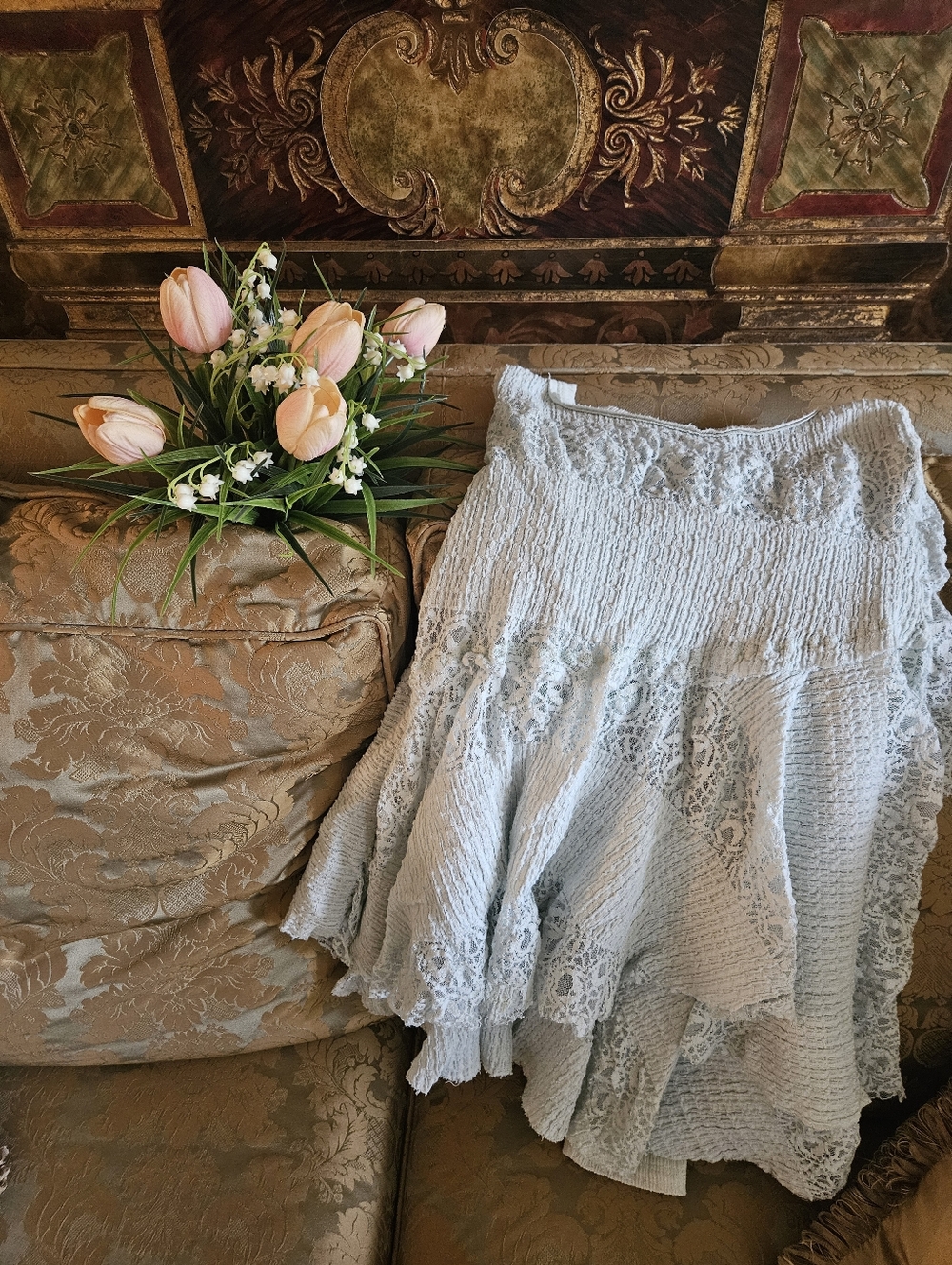 NWOT Free People Snowfall Lace Patchwork Ruffles Tunic - Picture 11 of 13